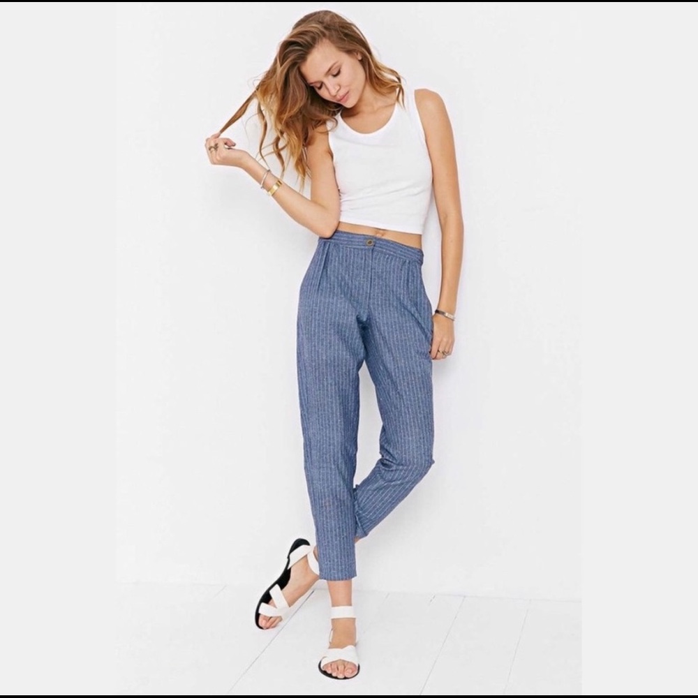 Railroad Stripe Linen blend Trouser